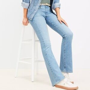 LOFT Back Button Pocket Mid Rise Boot Jean